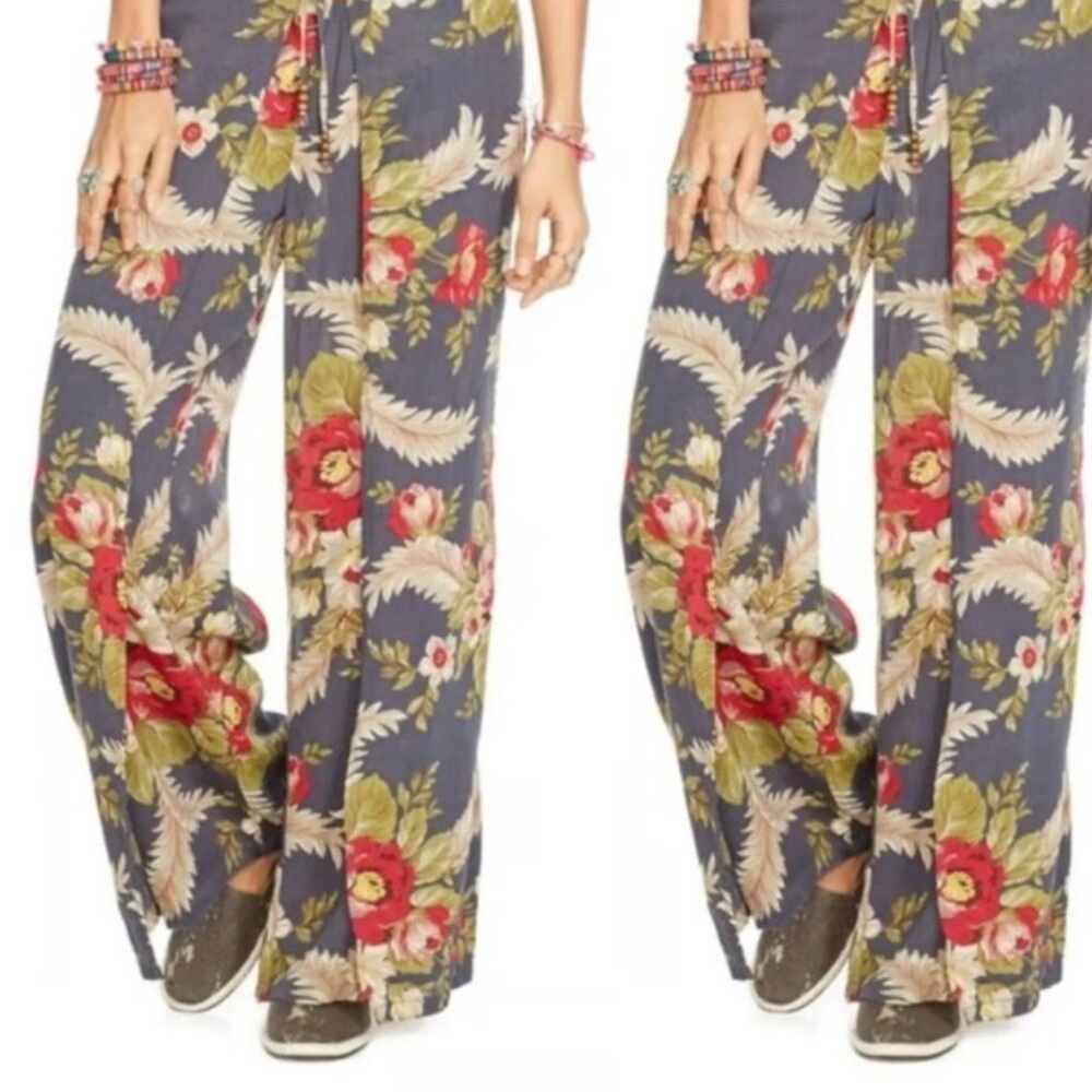 Ralph Lauren Denim Supply Wrap Pants Floral Flowy Wide Leg Boho Palazzo
